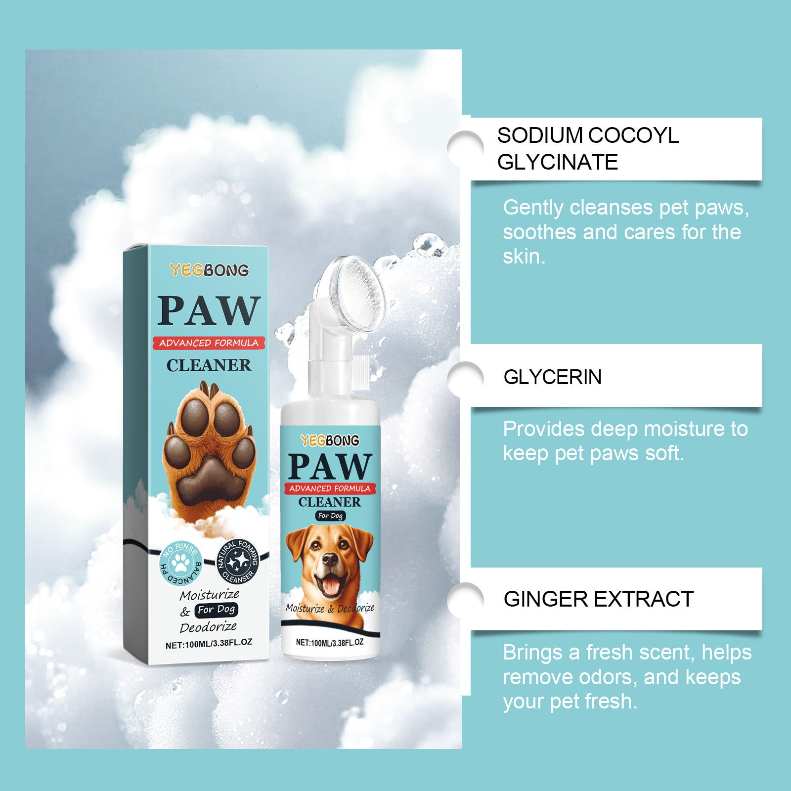Dogs and Cats Paw Cleaner and Moisturizer